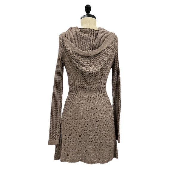 NWT’S Bellini Heather Mocha Long Hood Waterfall Cardigan SZ S - Picture 1 of 9